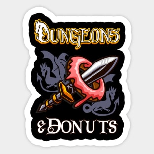 Dungeons & Donuts Funny RPG Roleplaying Fantasy Sticker